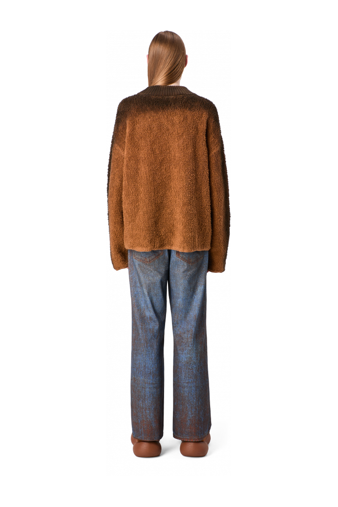 PAINT PRINT DENIM JEANS Terracotta-blue Denim Jeans