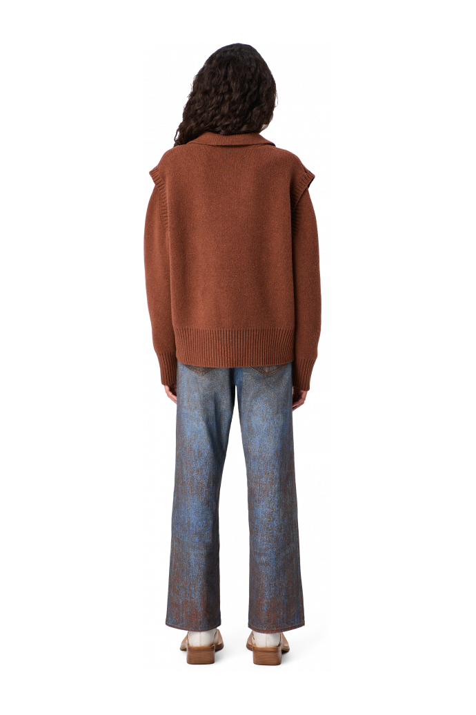 PAINT PRINT DENIM JEANS Terracotta-blue Denim Jeans