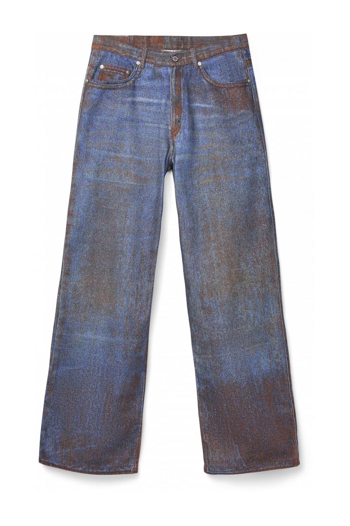 PAINT PRINT DENIM JEANS Terracotta-blauwe denim jeans