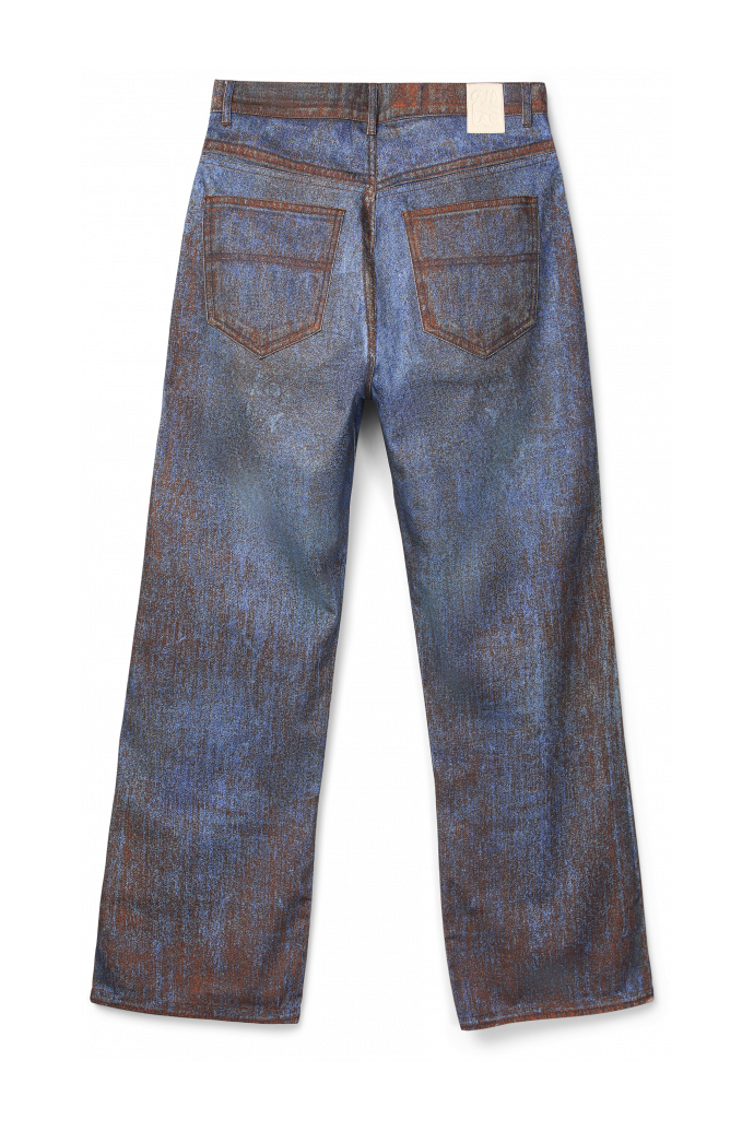 PAINT PRINT DENIM JEANS Terracotta-blauwe denim jeans