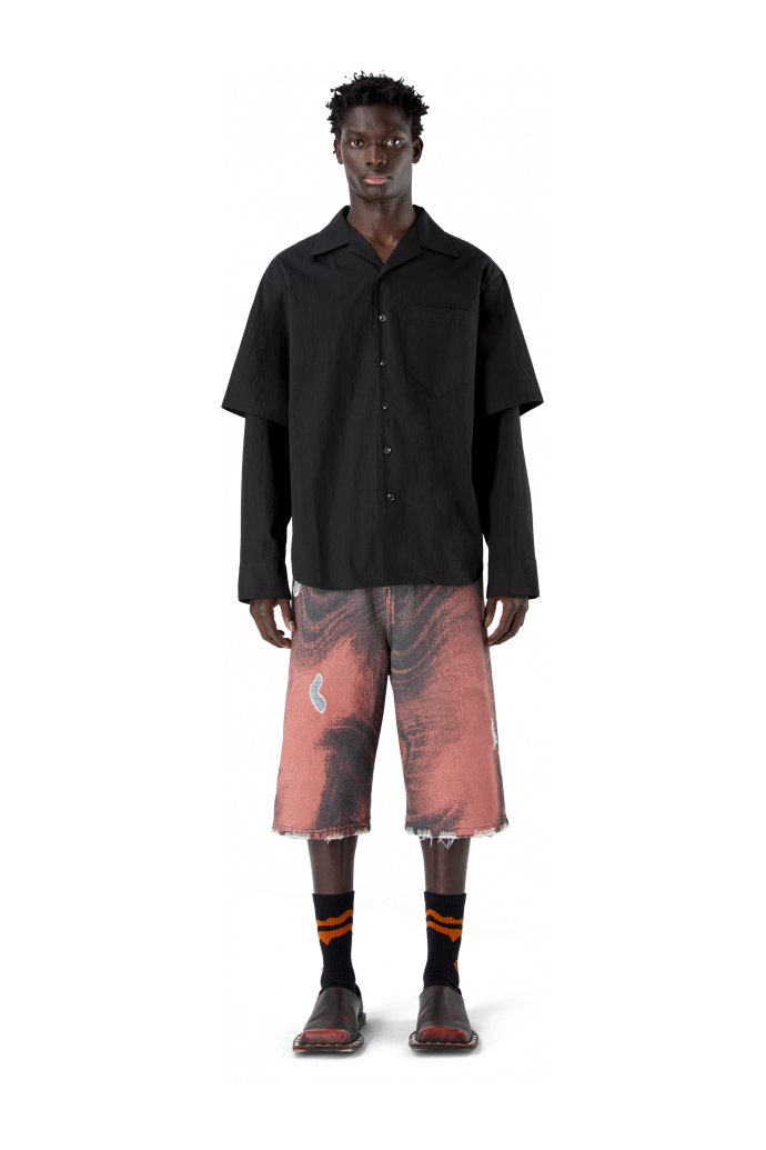 LAYERED HYBRID SHIRT BLACK