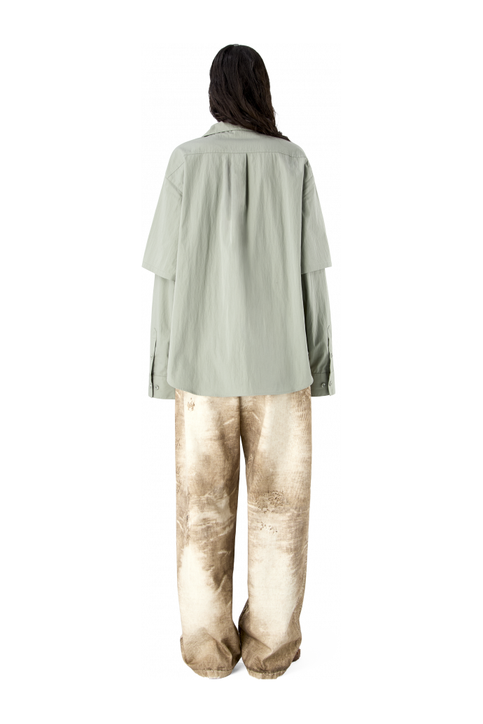 LAYERED HYBRID SHIRT GRAY SHIRT