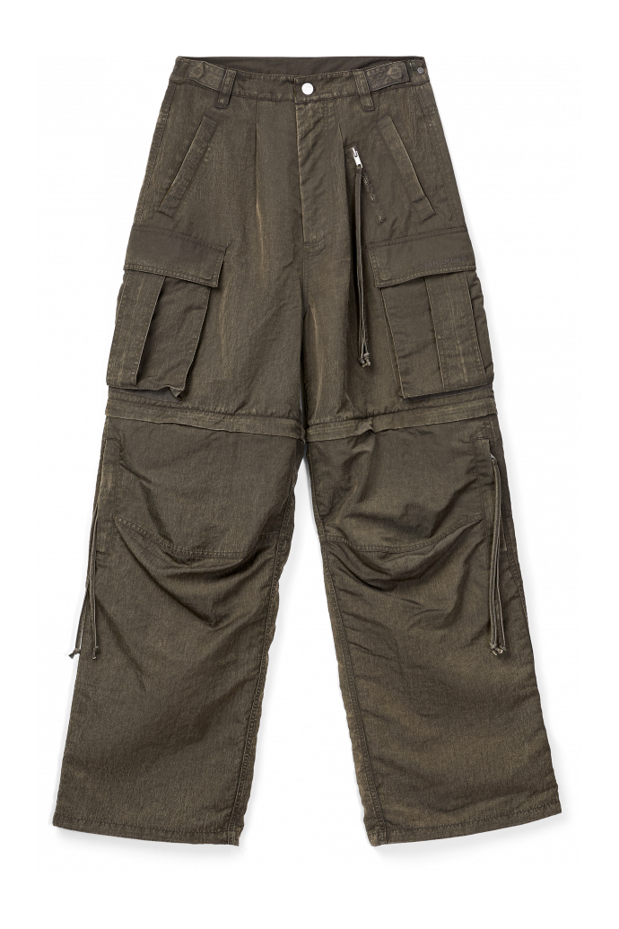 Side view of CARGO TROUSERS BLACK