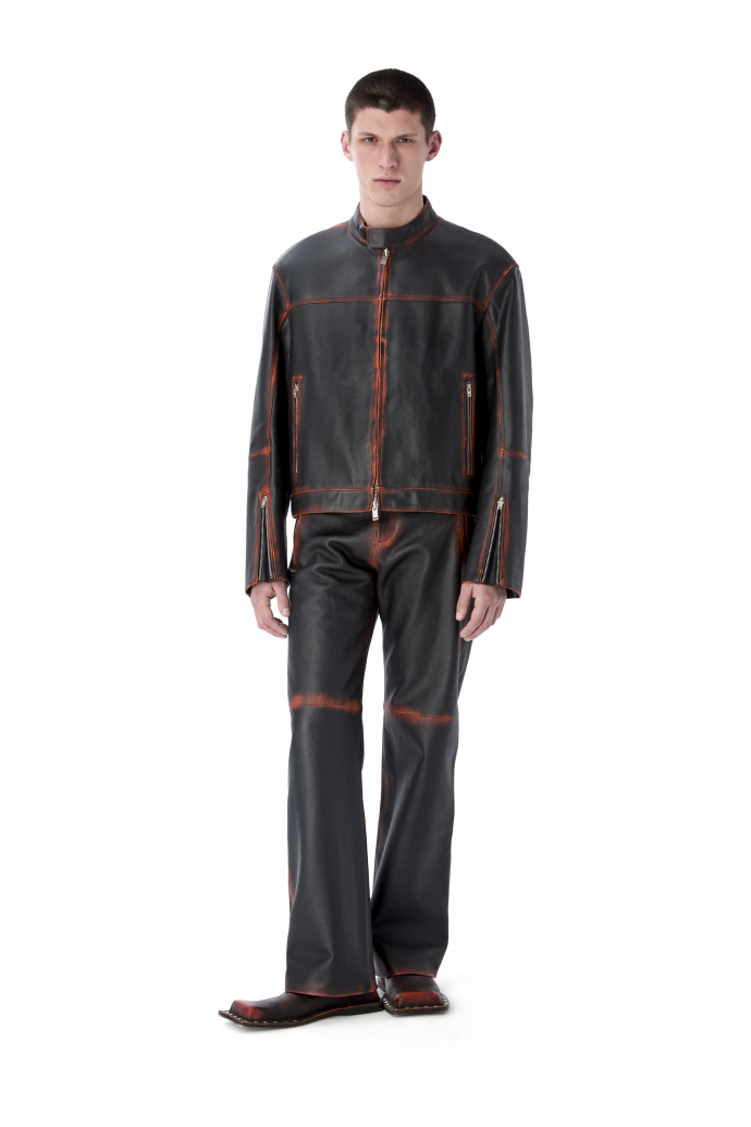 LEATHER MOTO JACKET SCHWARZ