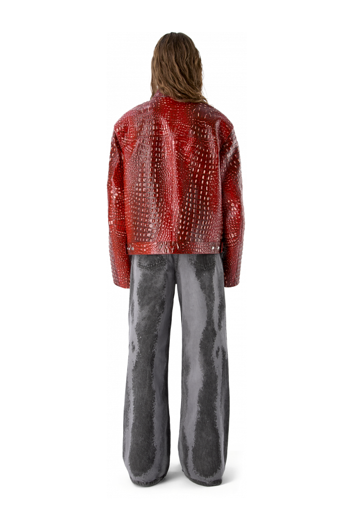 LEATHER MOTO JACKET RED