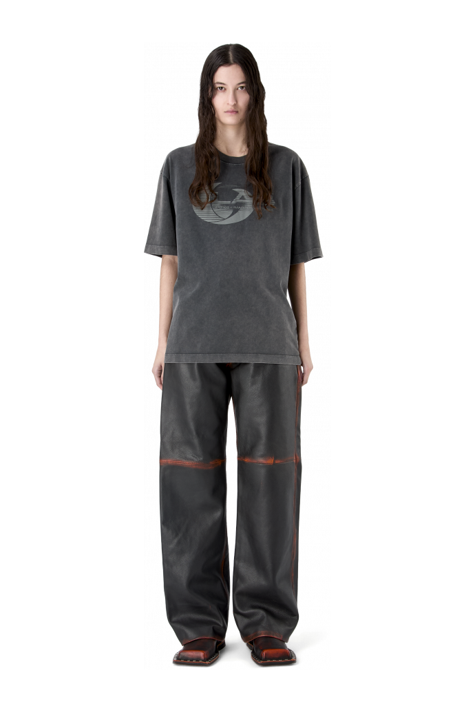 LEATHER MOTO TROUSERS BLACK