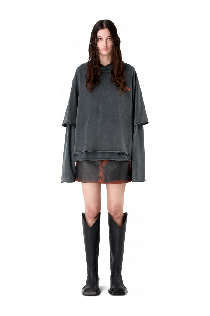 LEATHER MOTO MINI SKIRT BLACK