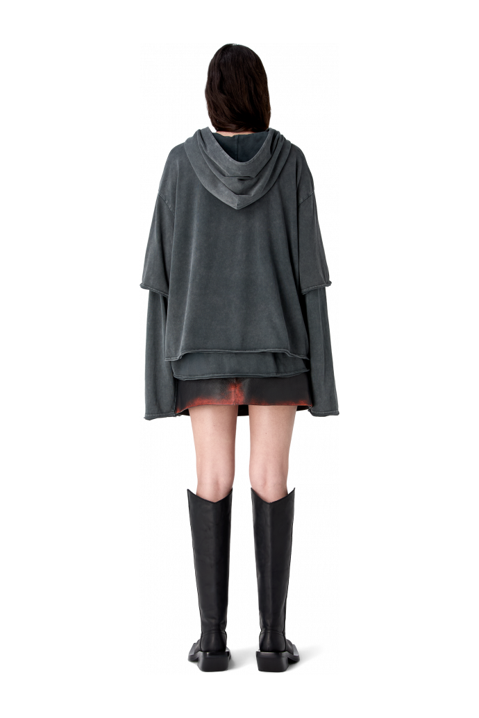 LEATHER MOTO MINI SKIRT BLACK