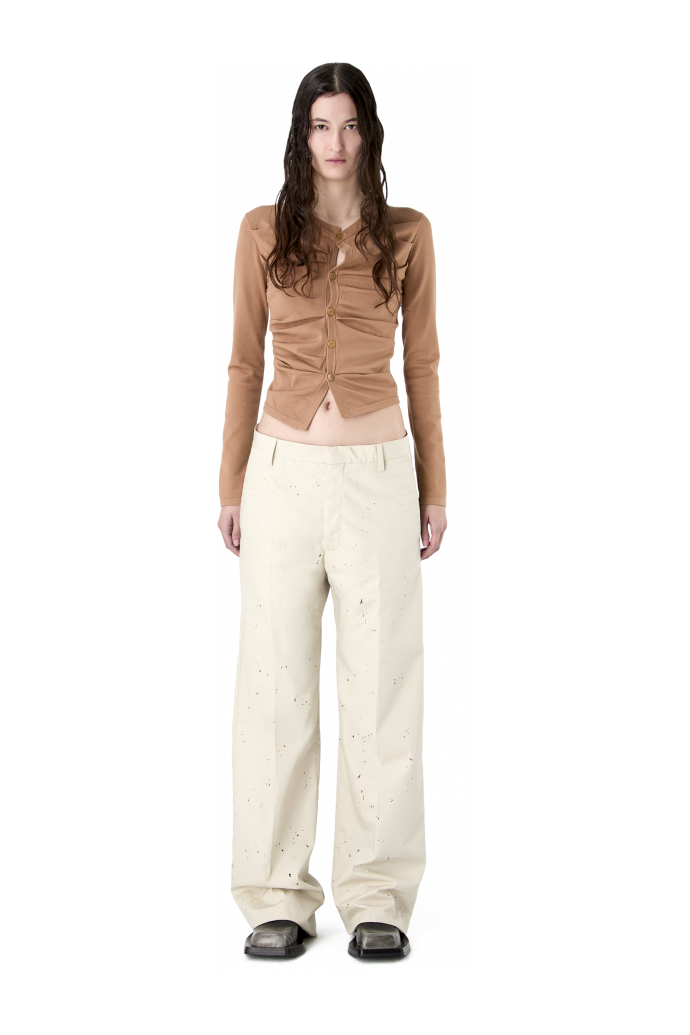 SLIM KNIT CARDIGAN BEIGE