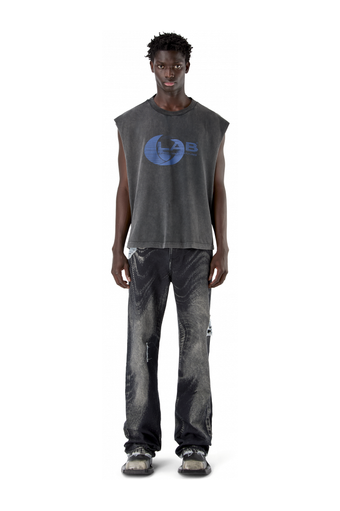 ARTWORK SLEEVELESS TANK TOP SCHWARZ-INDIGO