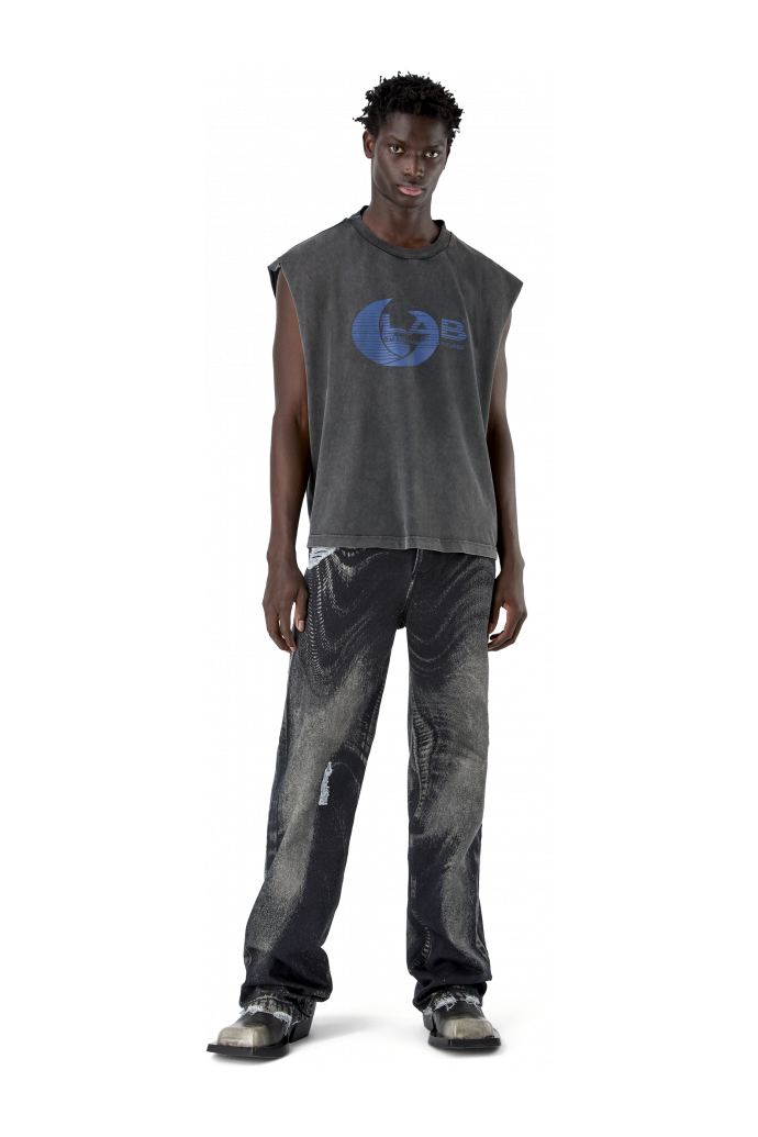 ARTWORK SLEEVELESS TANK TOP SCHWARZ-INDIGO