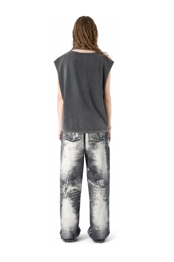 ARTWORK SLEEVELESS TANK TOP BLACK-Gray