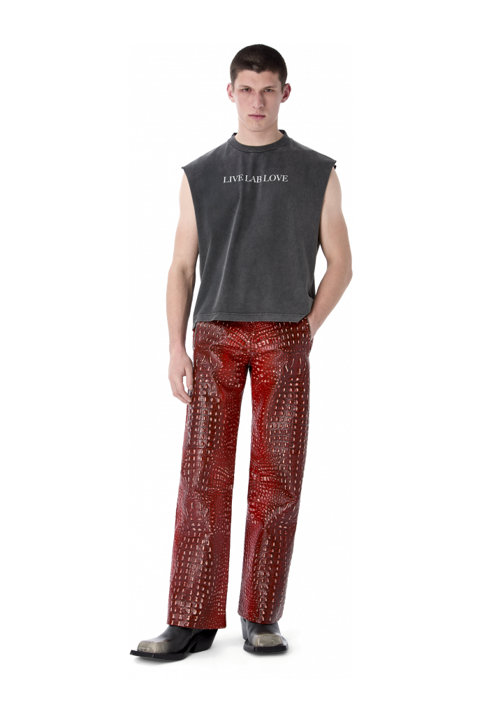 ARTWORK SLEEVELESS TANK TOP Schwarz-Grau