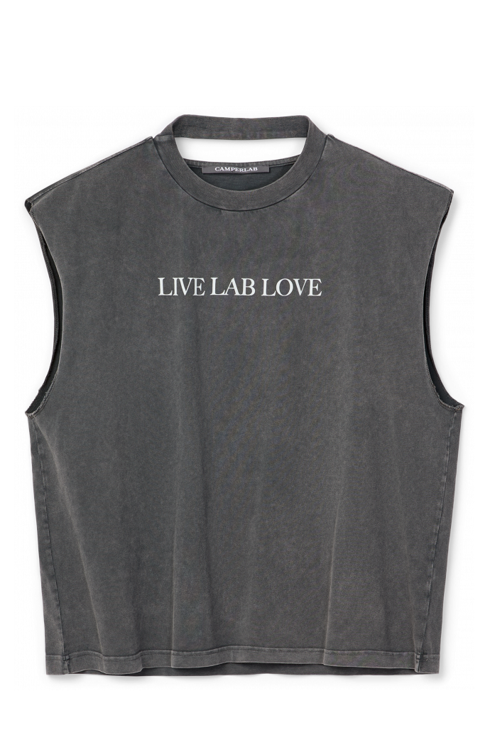 ARTWORK SLEEVELESS TANK TOP Schwarz-Grau