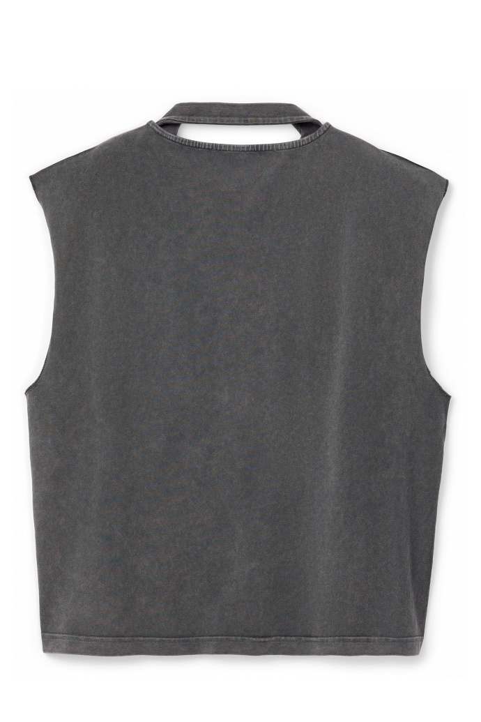 ARTWORK SLEEVELESS TANK TOP Schwarz-Grau