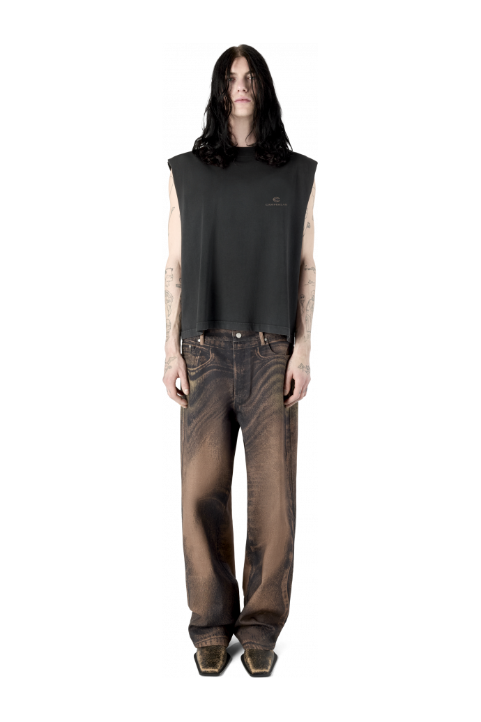 ARTWORK SLEEVELESS TANK TOP BLACK