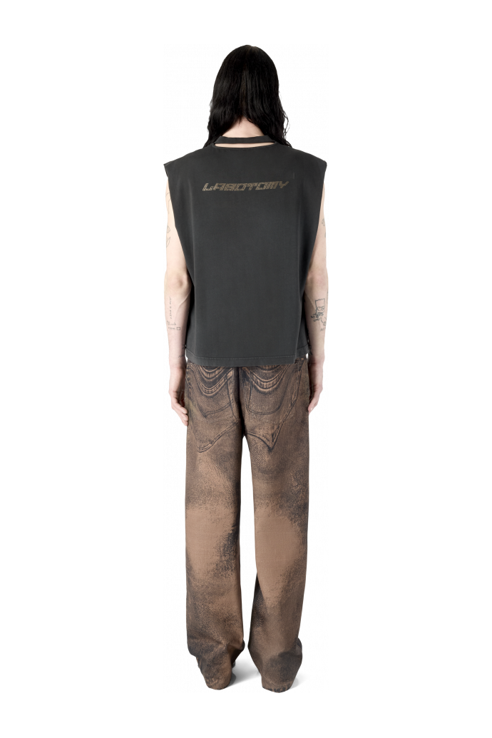 ARTWORK SLEEVELESS TANK TOP BLACK