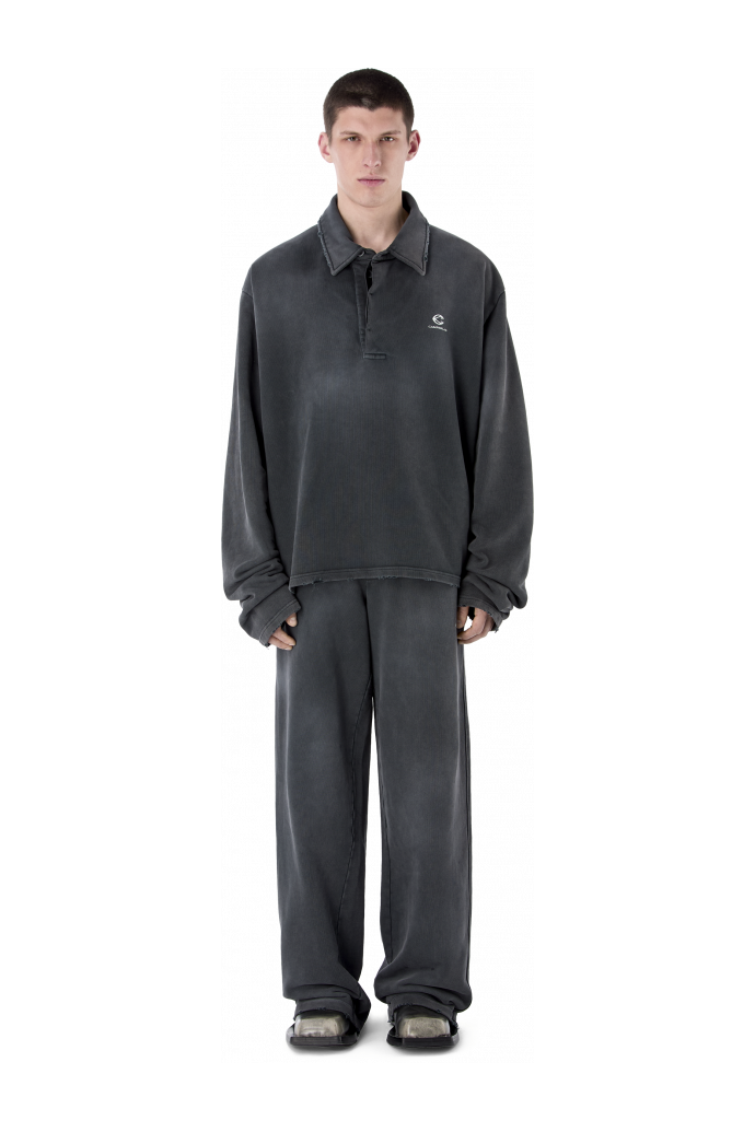 LOGO POLO SWEATSHIRT SCHWARZ