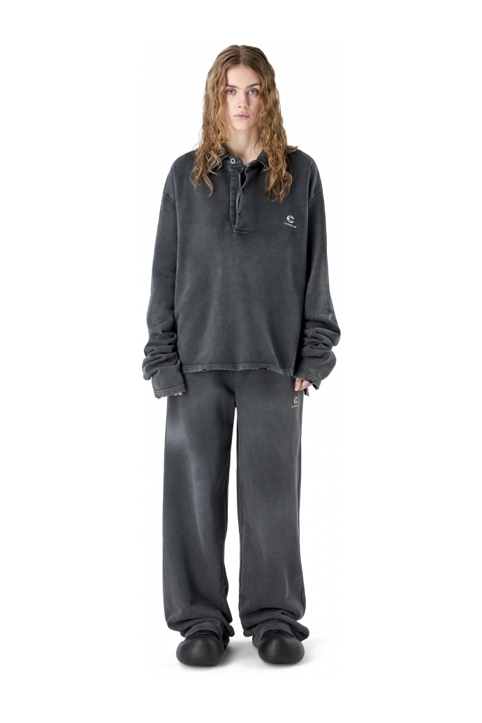 LOGO POLO SWEATSHIRT BLACK