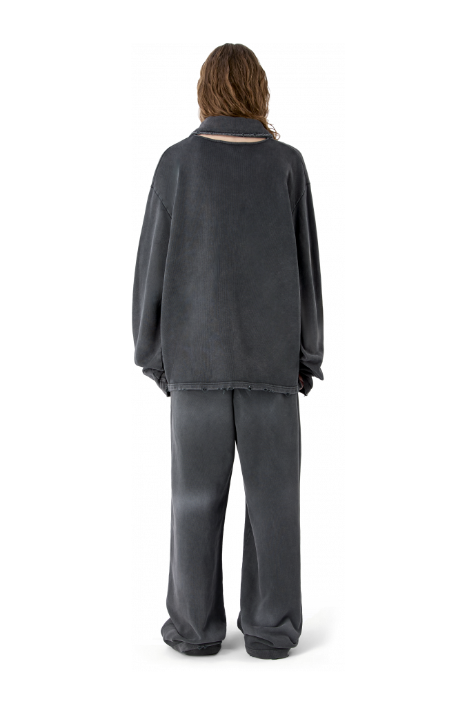 LOGO POLO SWEATSHIRT BLACK