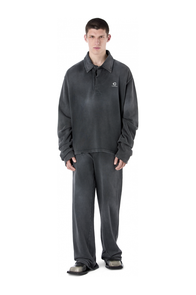 LOGO POLO SWEATSHIRT SCHWARZ