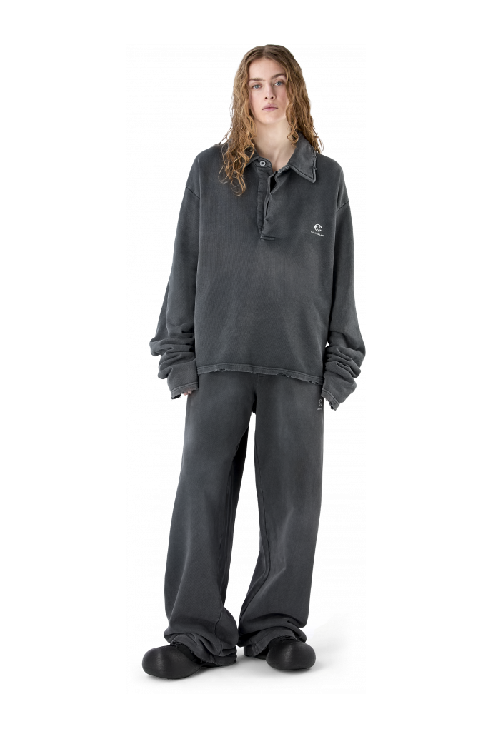 LOGO POLO SWEATSHIRT BLACK