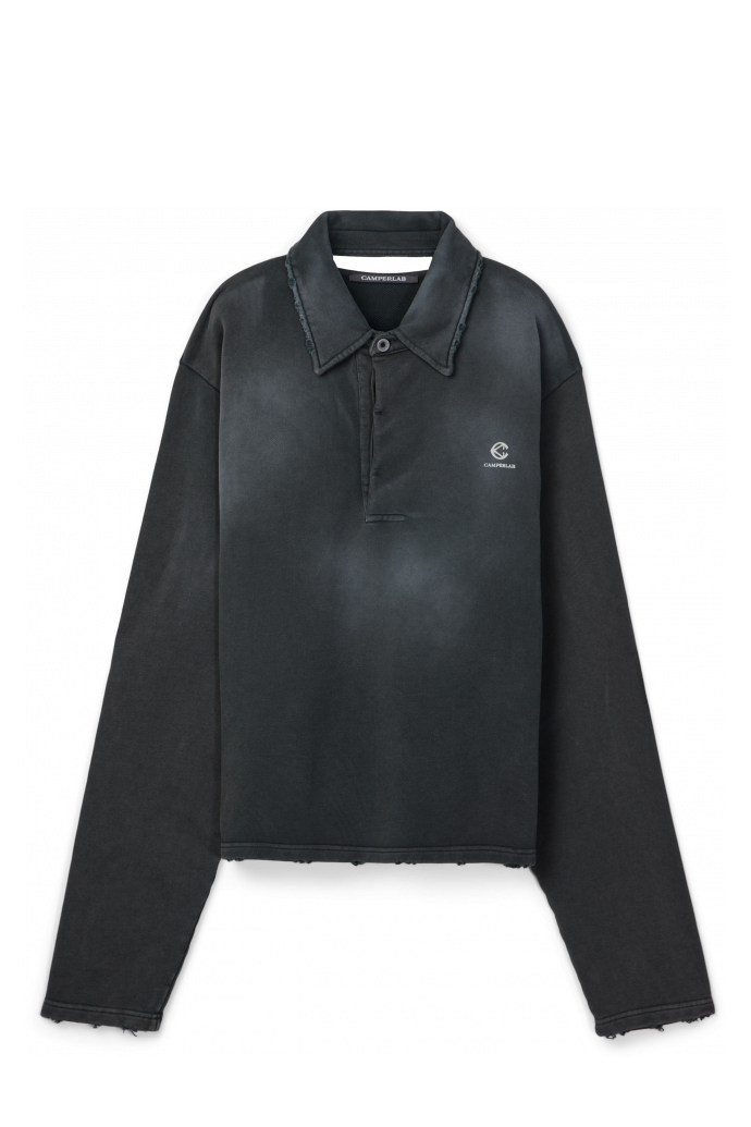 LOGO POLO SWEATSHIRT SCHWARZ