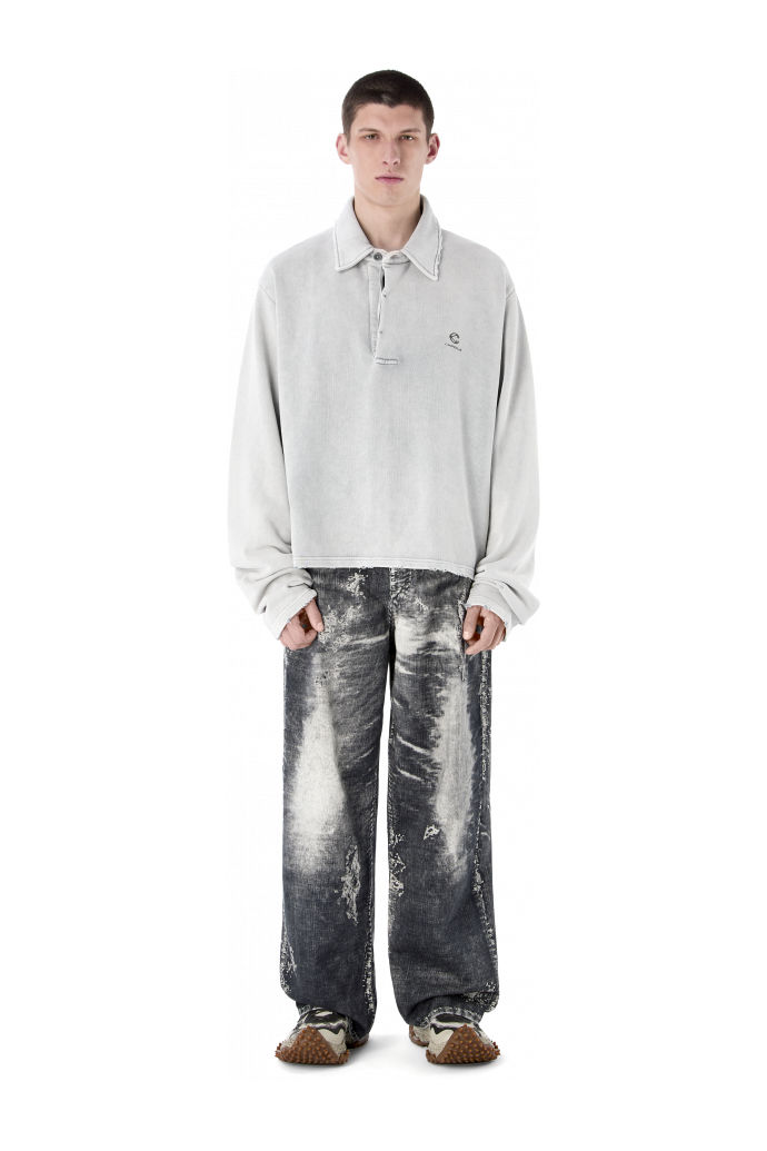 LOGO POLO SWEATSHIRT Hellgrau