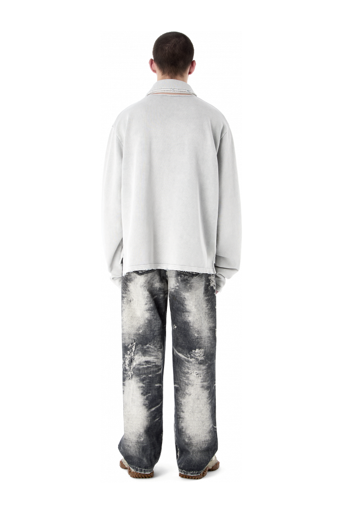 LOGO POLO SWEATSHIRT Hellgrau