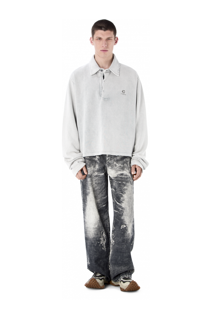 LOGO POLO SWEATSHIRT Hellgrau