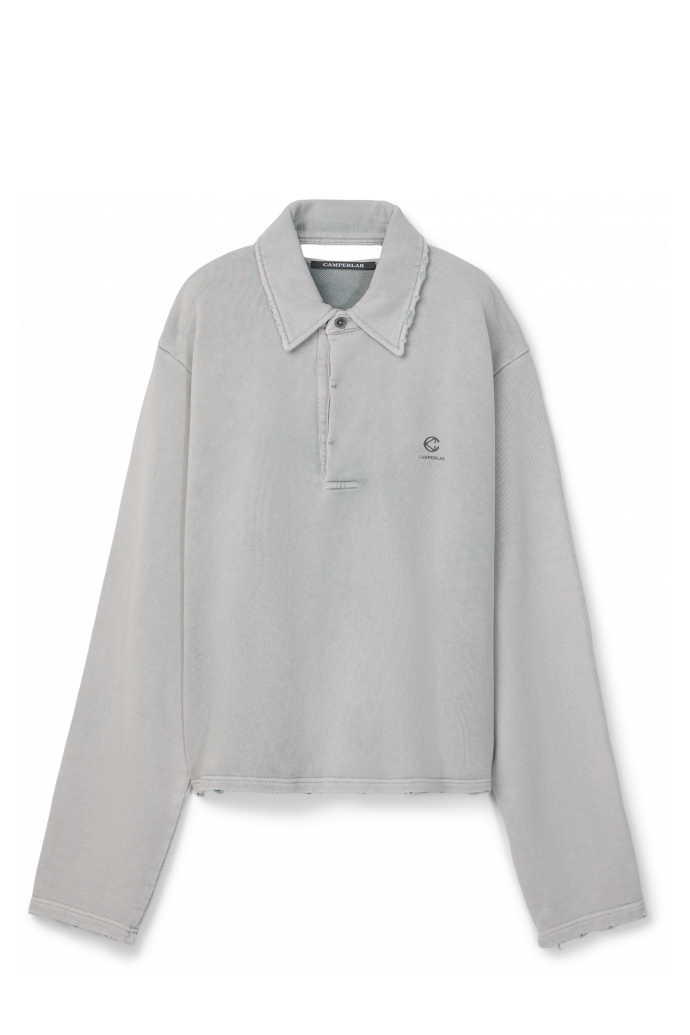 LOGO POLO SWEATSHIRT Hellgrau