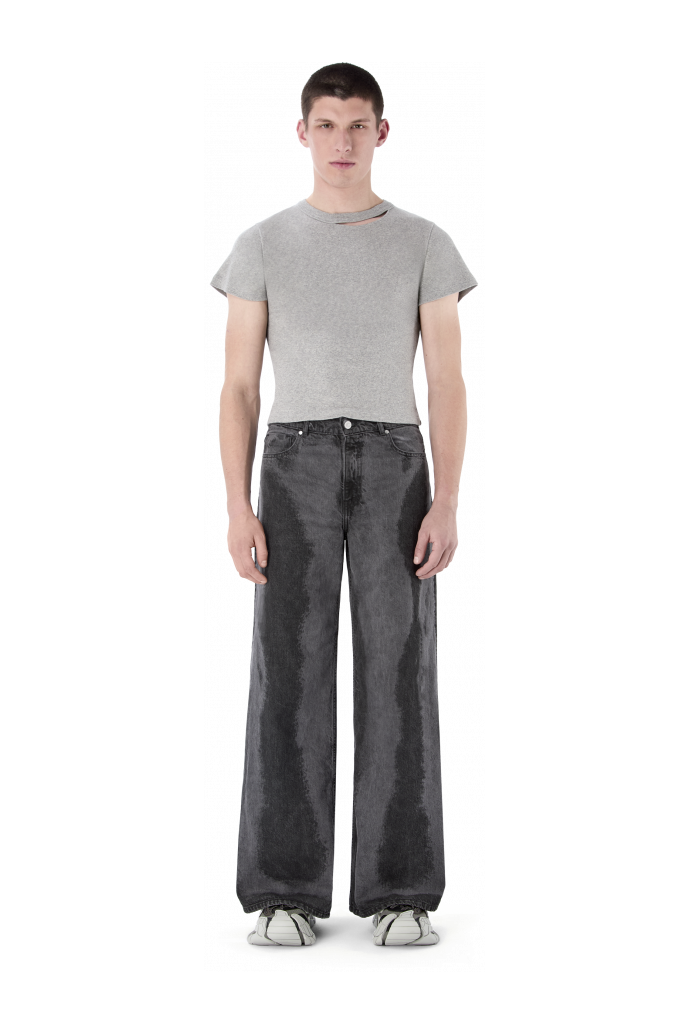 PAINT LASER BOOT CUT JEANS BLACK