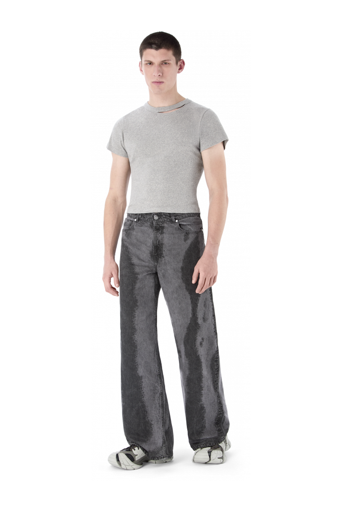 PAINT LASER BOOT CUT JEANS BLACK