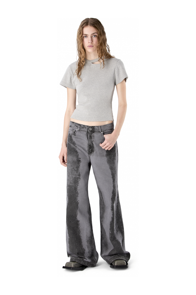 PAINT LASER BOOT CUT JEANS BLACK