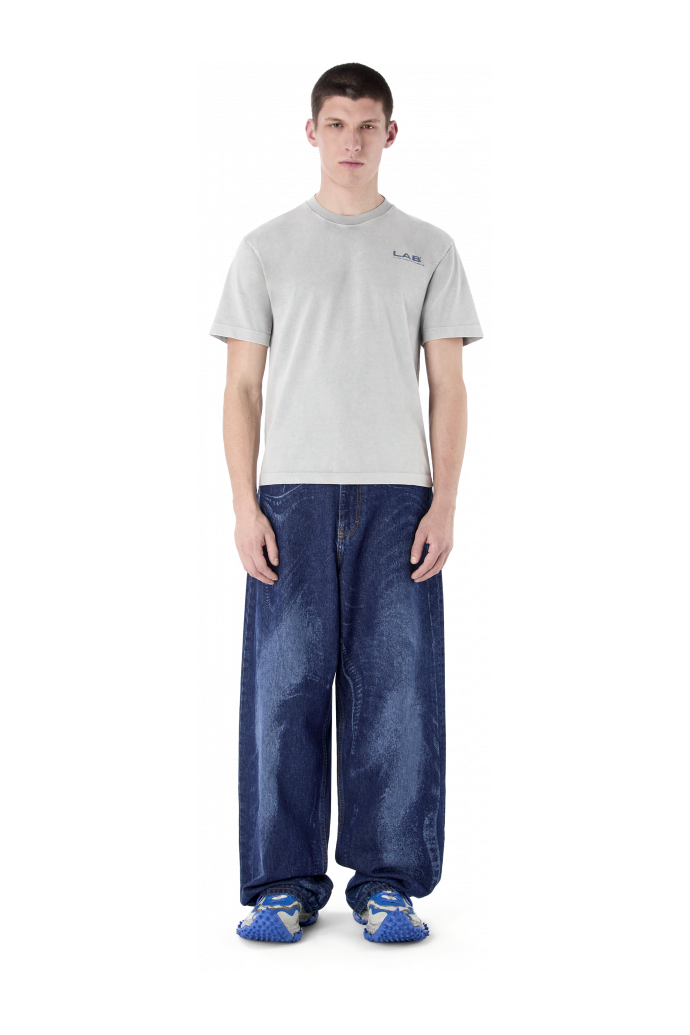 DISTORTED LASER LOOSE FIT JEANS BLUE