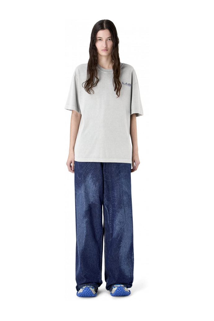 DISTORTED LASER LOOSE FIT JEANS BLUE