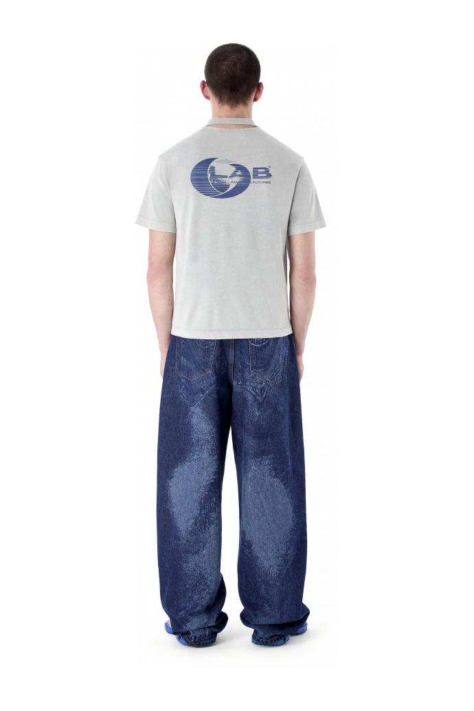 DISTORTED LASER LOOSE FIT JEANS BLUE