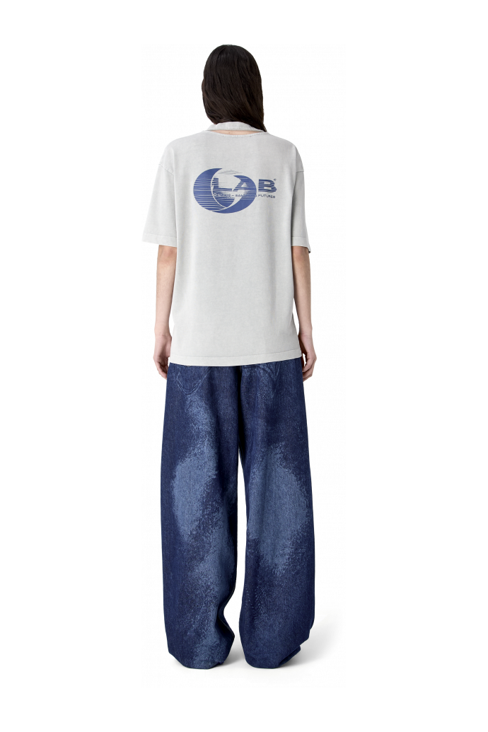 DISTORTED LASER LOOSE FIT JEANS BLUE