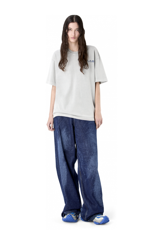 DISTORTED LASER LOOSE FIT JEANS BLUE