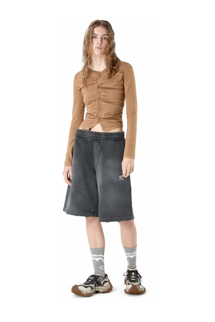 LOGO POLO SWEATSHORTS BLACK