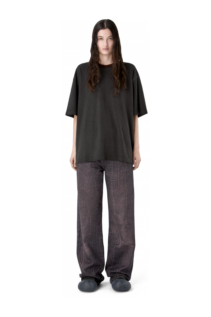 LOGO BOXY T-SHIRT VERVAAGD ZWART