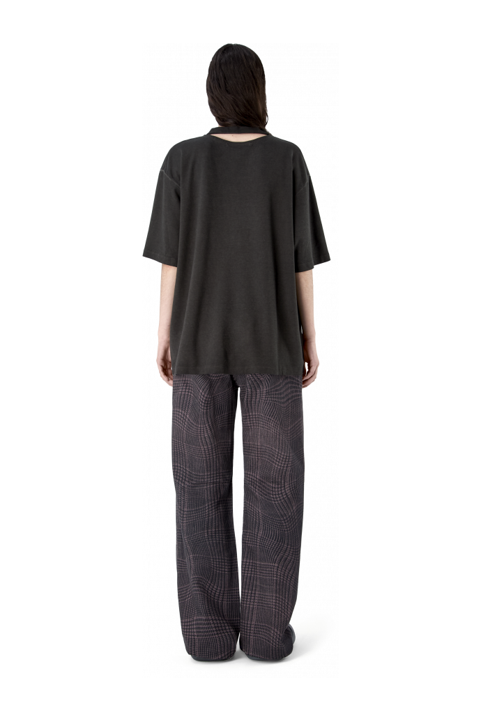 LOGO BOXY T-SHIRT VERVAAGD ZWART