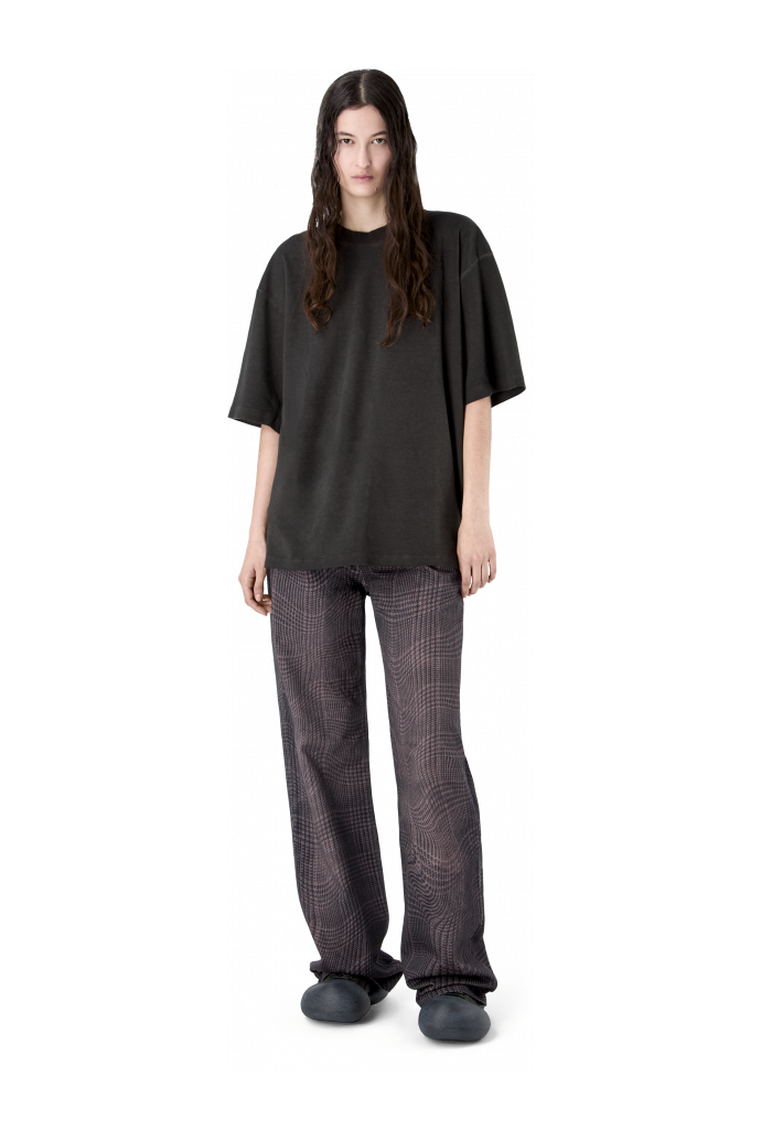 LOGO BOXY T-SHIRT VERVAAGD ZWART