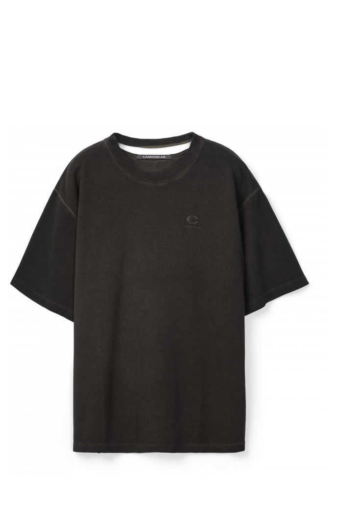 Side view of LOGO BOXY T-SHIRT FADED BLACK