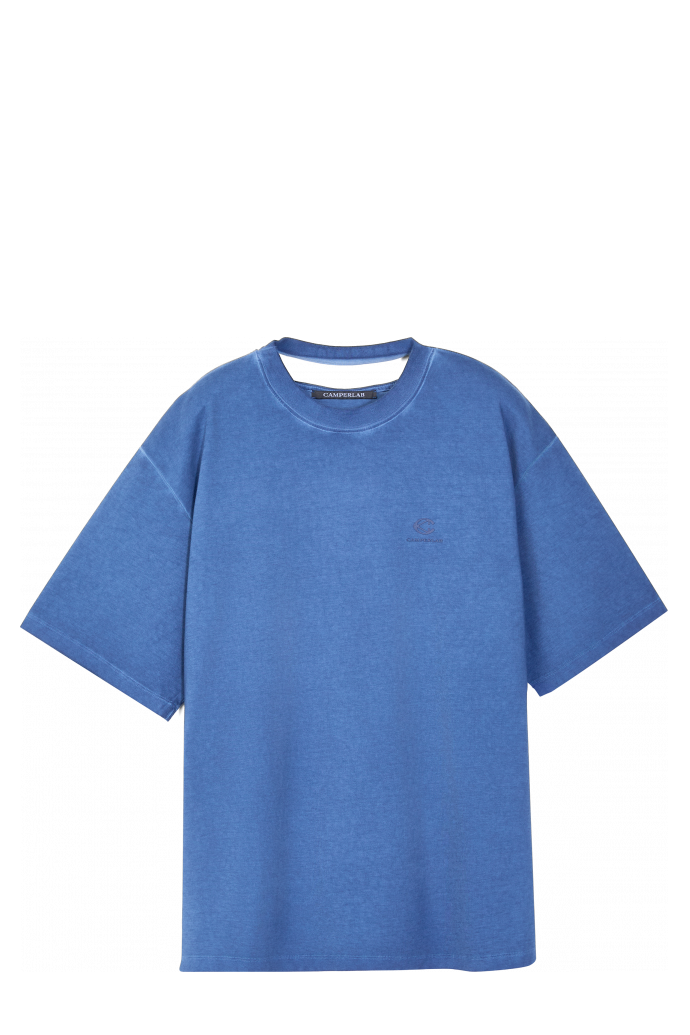 LOGO BOXY T-SHIRT ÍNDIGO DESLAVADO