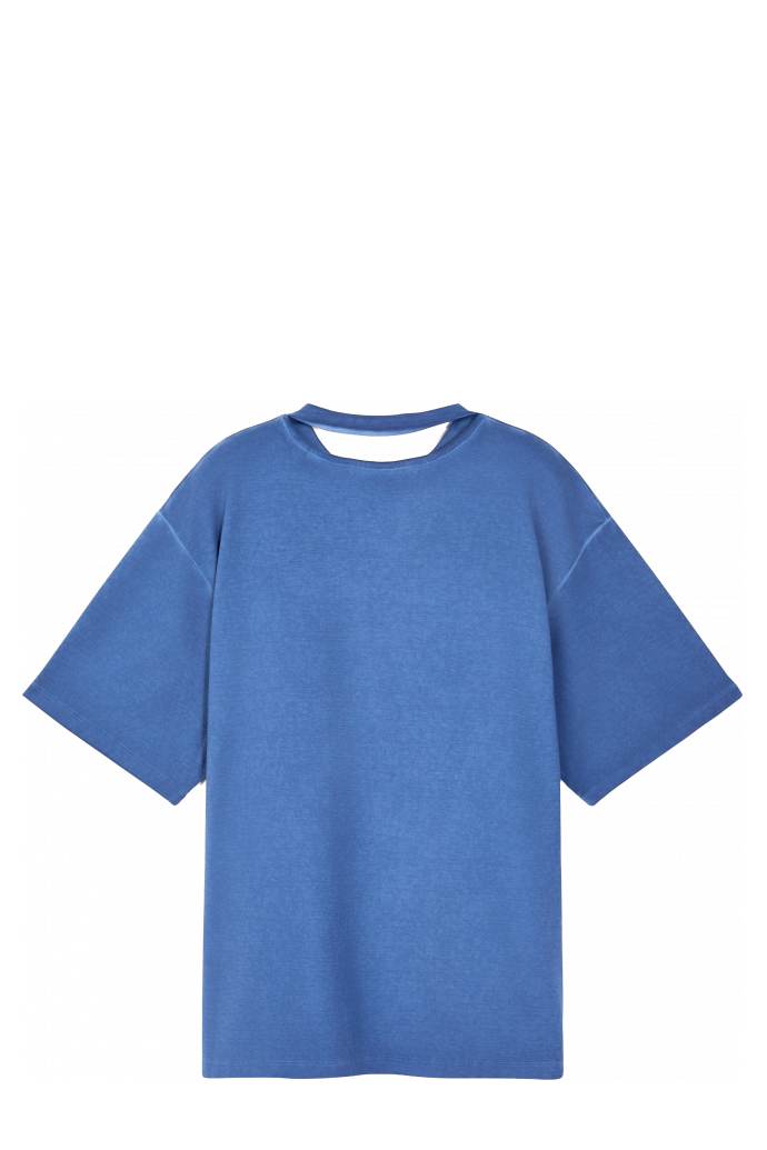 LOGO BOXY T-SHIRT ÍNDIGO DESLAVADO