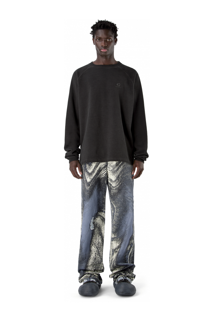 LOGO BOXY CREWNECK FADED BLACK