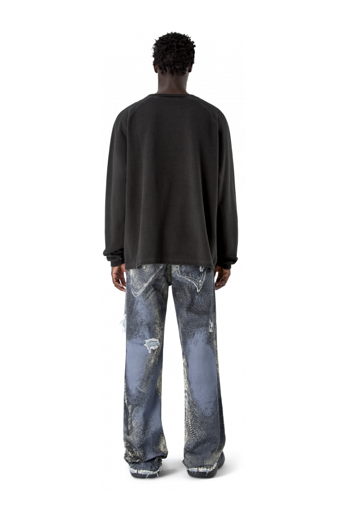 LOGO BOXY CREWNECK FADED BLACK