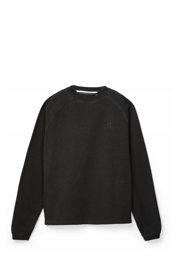 Side view of LOGO BOXY CREWNECK FADED BLACK