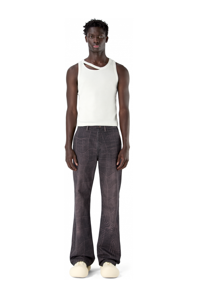 CUT-OUT RIBBED TANK TOP LIGHT Gray